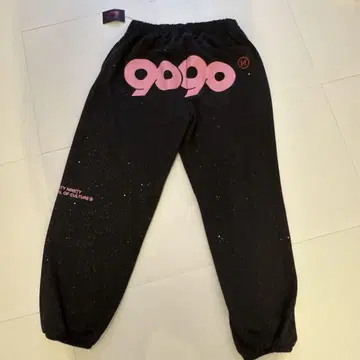 9090 블랙 조거 팬츠 스팽글