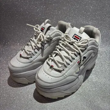 FILA 디스럽터 2 웨지 통굽 스니커즈 23.5cm 화이트