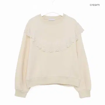 nugu aimey 맨투맨 긴팔 레이스 셔츠 크림 아이보리