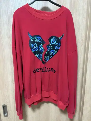 deviluse 빨간색 오버 사이즈 트레이닝복