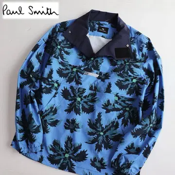 [ 폴스미스 ] 새상품 빅 포켓 파르미라 나무 패턴 풀오버 블루종 L