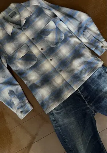 Pendleton 옴브레 울 셔츠 보드 셔츠 70s 빈티지