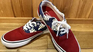 VANS 스케이트 신발 레드/네이비 하이비스커스