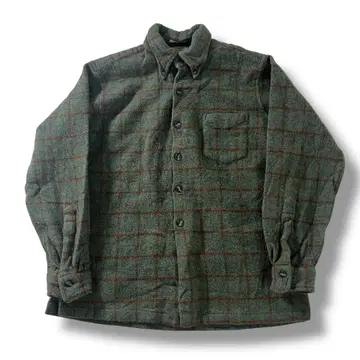 60s GANT 헤비 플란넬 셔츠 빈티지 체크 아메카지 그린