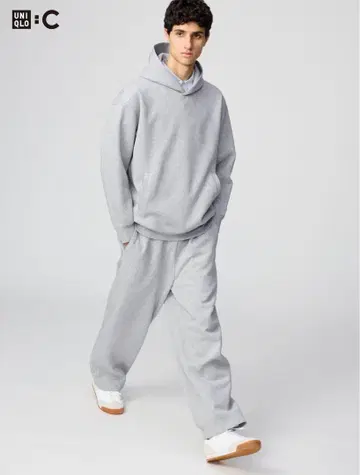 [ 유니클로 UNIQLO ] 맨투맨 와이드 팬츠 XS 03 GRAY
