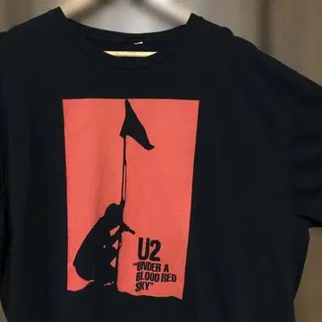 U2 UNDER A BLOOD RED SKY 티셔츠 2XL 블랙 락