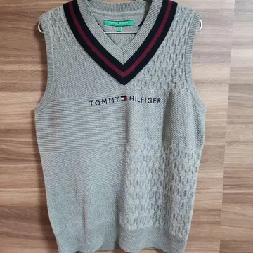 TOMMY HILFIGER 골프 V넥 베스트 L 그레이