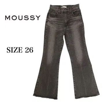 [ MOUSSY ] 블랙 플레어 블랙 데님 팬츠
