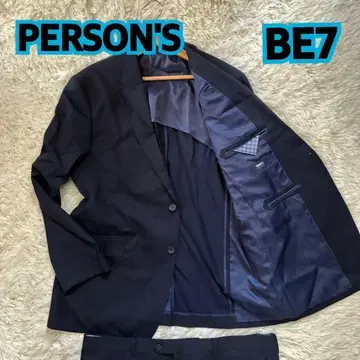 PERSON'S 빅 사이즈 BE7 네이비 마이크로 체크 비즈니스 정장