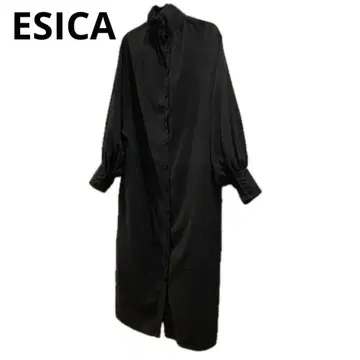 ESICA 에시카 볼륨 슬리브 롱 원피스 블랙