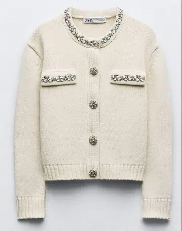 ZARA 큐빅 플레인 니트 가디건