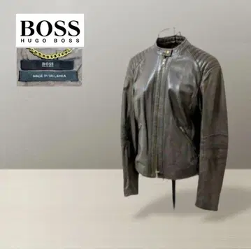[ HUGO BOSS ] 휴고보스 가죽 라이더 자켓 브라운 38