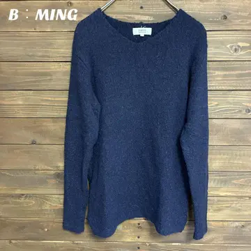 [ 빔즈 ] B:MING 네이비 V 넥 긴팔 니트 심플 F