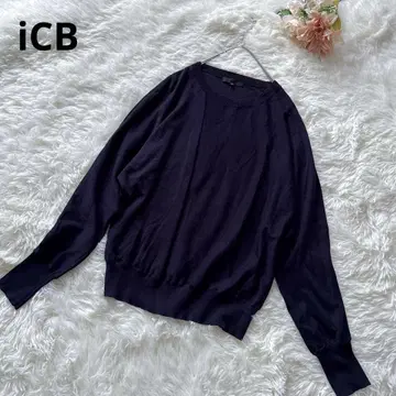 iCB 온워드 카시야마 니트 실크 혼방 절개 디자인 블랙 검은색 둥근넥