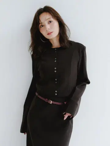 컷 조젯 숏 가디건