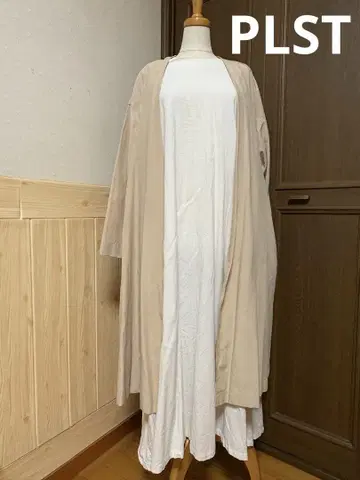 PLST A라인 겉옷풍 롱 코트 베이지