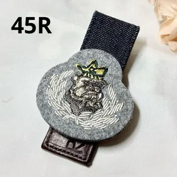 [ 컨디션 최상 ] 45R 엠블럼 블루킹 머니클립 데님 가죽