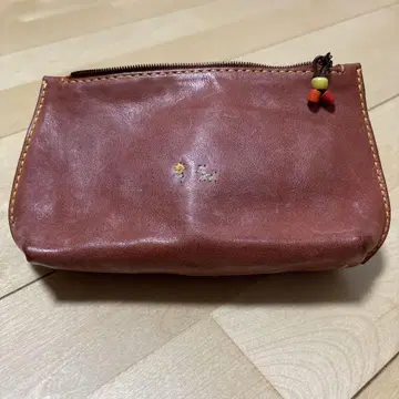 앙리 쿠이 가죽 파우치 브라운 소형
