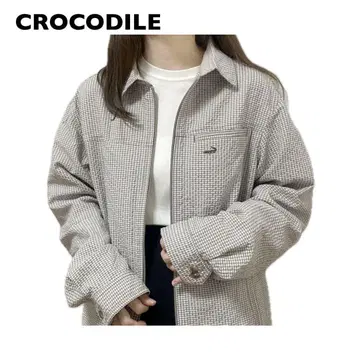 CROCODILE 크로커다일 집업 블루종 점퍼 체크
