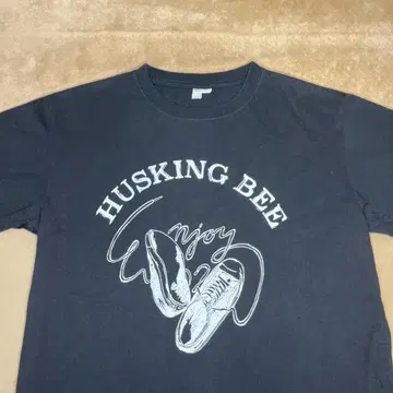 HUSKING BEE 스니커즈 T셔츠 블랙 M 사이즈 밴딩T