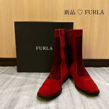 새상품 FURLA 부츠 레드