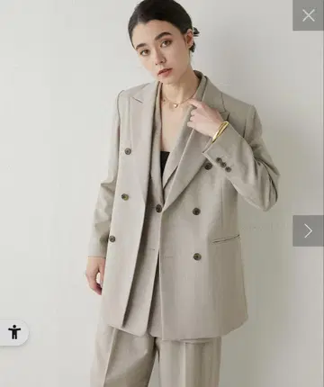 Whim Gazette 더블 자켓 베이지
