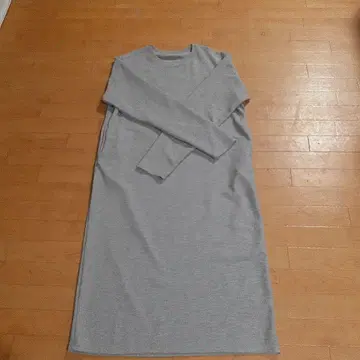 라지엠 그레이 와플 루즈 롱 원피스