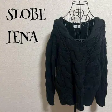 SLOBE IENA/슬로브 이에나/니트/블랙/긴팔/V넥