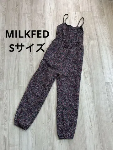 밀크페도 꽃무늬 살로펫 S 블랙 점프수트 새상품급 MILKFED