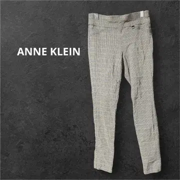 ANNE KLEIN 체크 무늬 스키니 팬츠