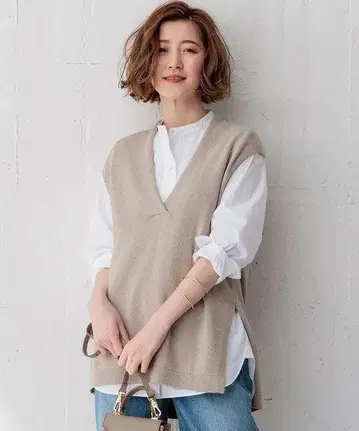 [ 세탁 가능 ] 코튼 코드 니트 베스트