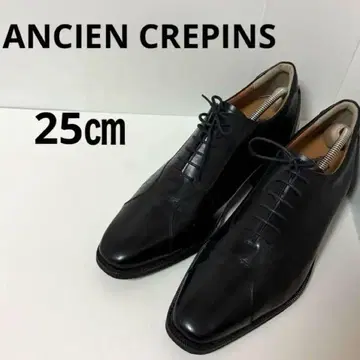 새상품급 ANCIEN CREPINS 블랙 가죽 블랙 드레스 슈즈 25cm