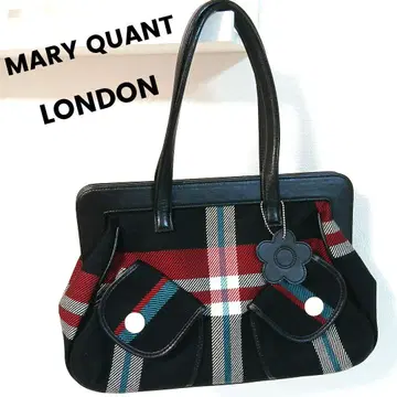 새상품급 MARY QUANT LONDON 체크 무늬 핸드백