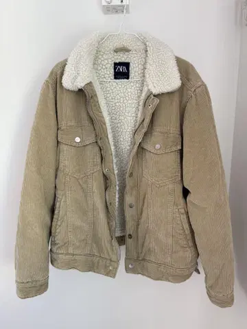 ZARA 코듀로이 보아 자켓 베이지