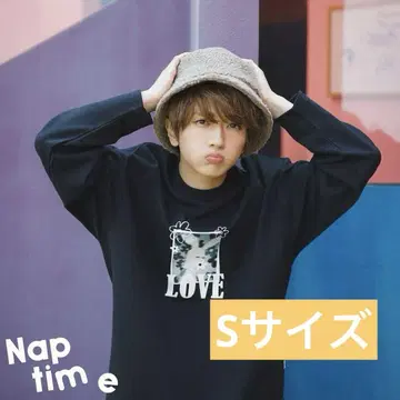 Nissy naptime 프린트 풀오버 티셔츠 BLACK S 사이즈
