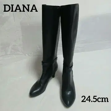 DIANA 블랙 롱 부츠 24.5cm 가죽