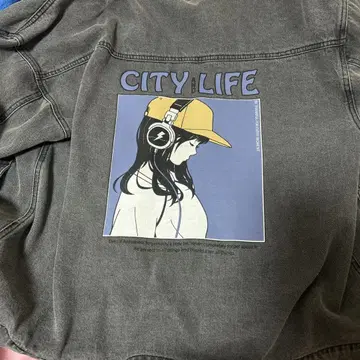 그래픽 데님 자켓 L