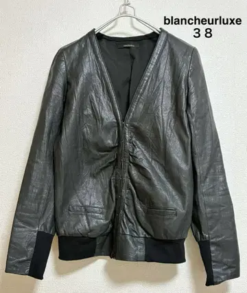 blancheurluxe 가죽 자켓 라이더 자켓 천연 가죽 돈피 38
