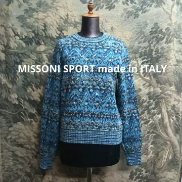 MISSONI SPORT 이탈리아 짧은 기장 기하학 니트 스웨터