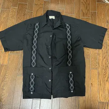 Schott XL 블랙 쿠바 셔츠