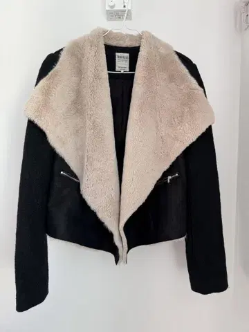 ZARA 더블 라이더 자켓 블랙 x 베이지