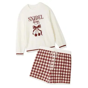 SNIDEL HOME 체리 시리즈 니트 셋업 RED