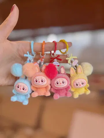 인기 미니 Labubu 키링 Labubu 키링 4개 세트