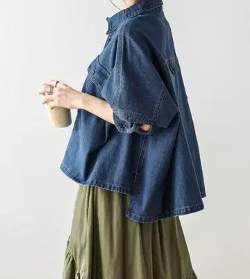 La-gemme 데님 와이드 셔츠