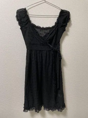 브라우니비 랩 반팔 미니 원피스 블랙