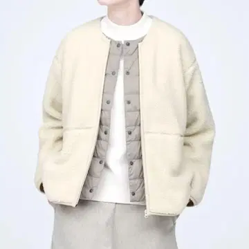 MUJI 무인양품 아이보리 보아 플리스 자켓 L 미사용