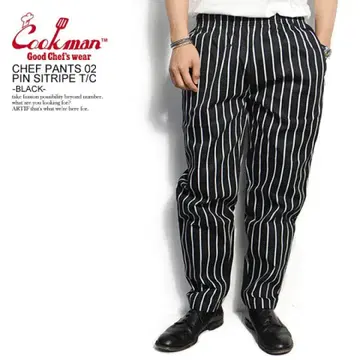 블랙 스트라이프 COOKMAN 쿠쿠만 셰프 팬츠 M 사이즈 블랙