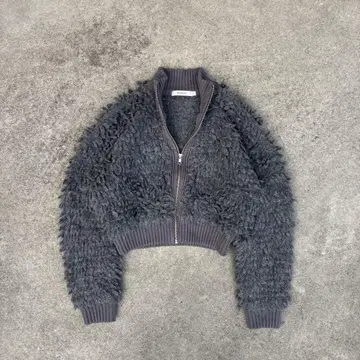 MOUSSY 프린지 니트 블루종 그레이 FREE 사이즈 y2k
