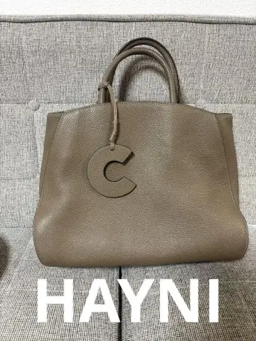 HAYNI 천연 가죽 토트백 토프 그레이지