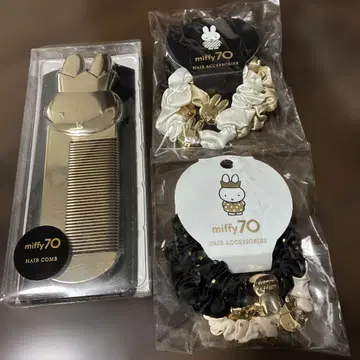 miffy 70주년 헤어콤 & 새틴 스크런치 세트